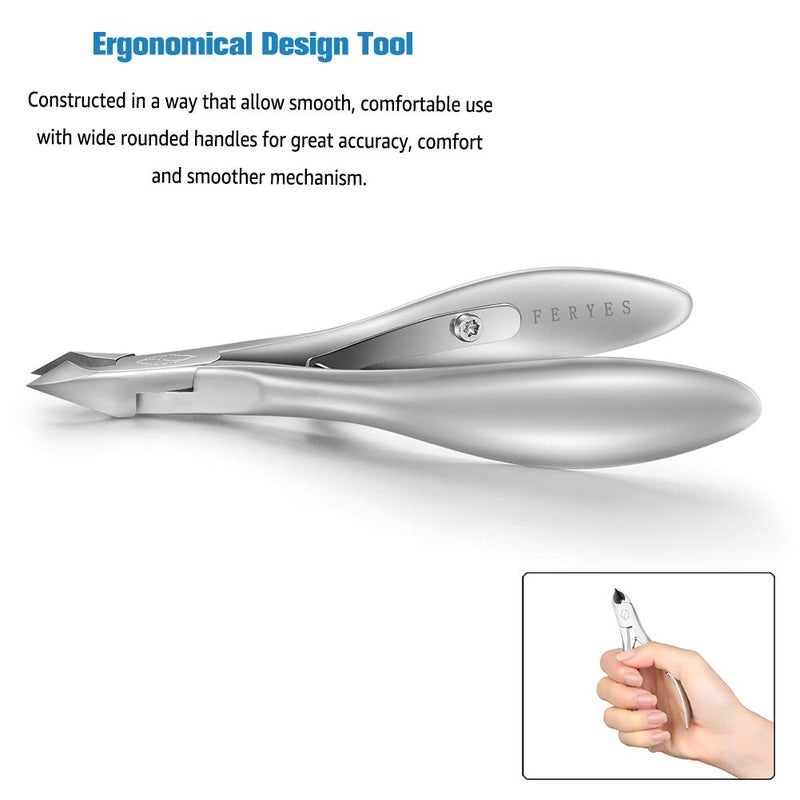 FERYES Cuticle Clippers 1/2 Jaw - Professional Cuticle Cutter Nail Cuticle Remover Tool, Nail Skin Clipper Hangnail Trimmer - SILVER - Image 4